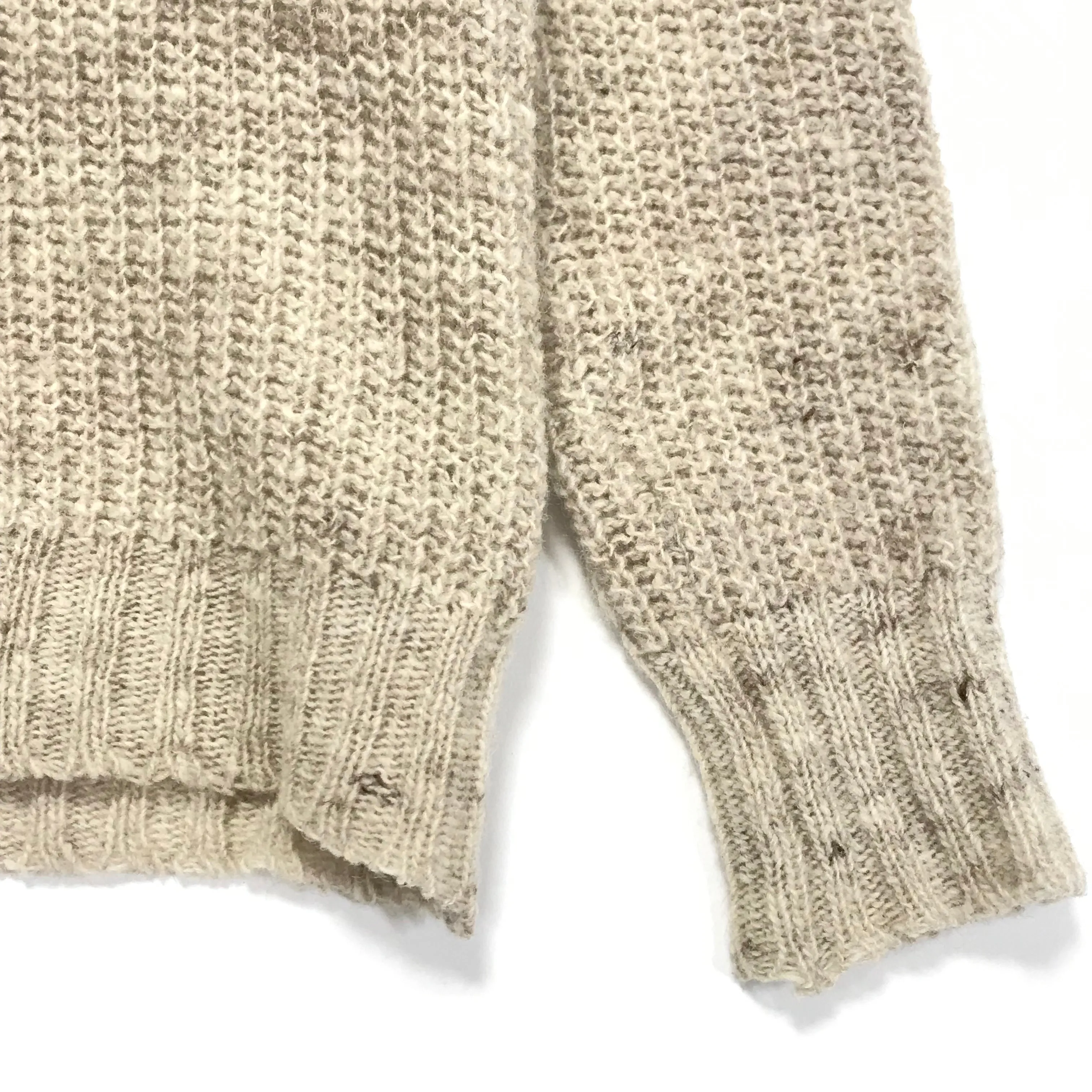 [M] Visvim Mock Neck Woven Sweater Wool Beige