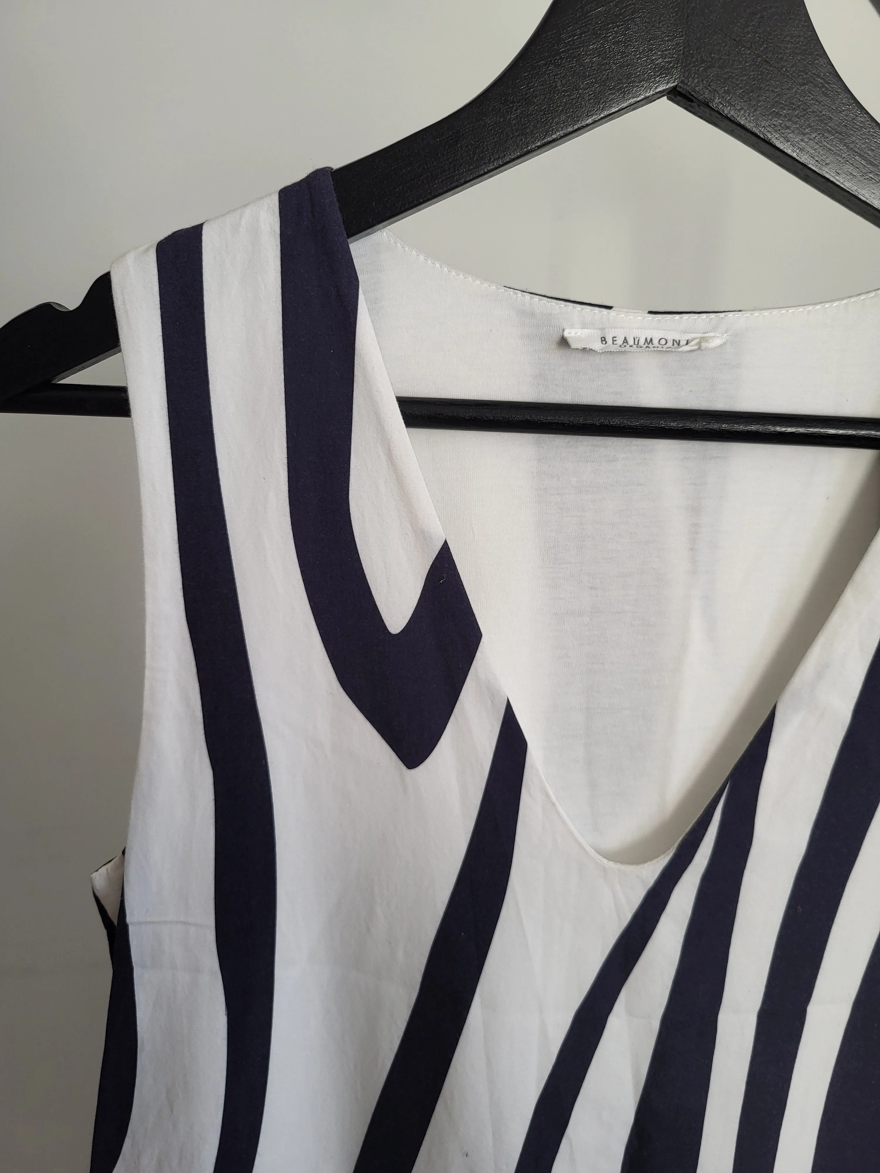 Madelyn-Paige Dress in Off White & Navy
