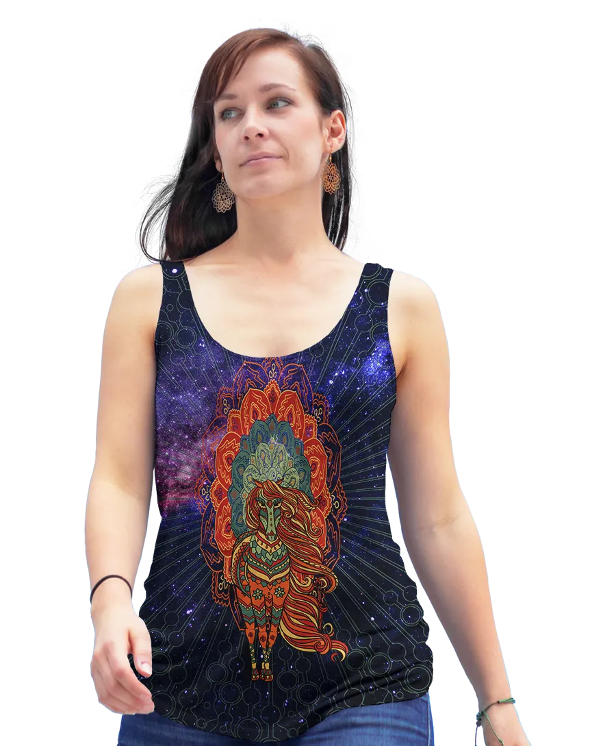 Mandala Horse Flowy Racerback Tank Top