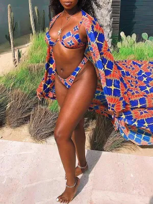 mangocouture Printed Bikini with Cover-up