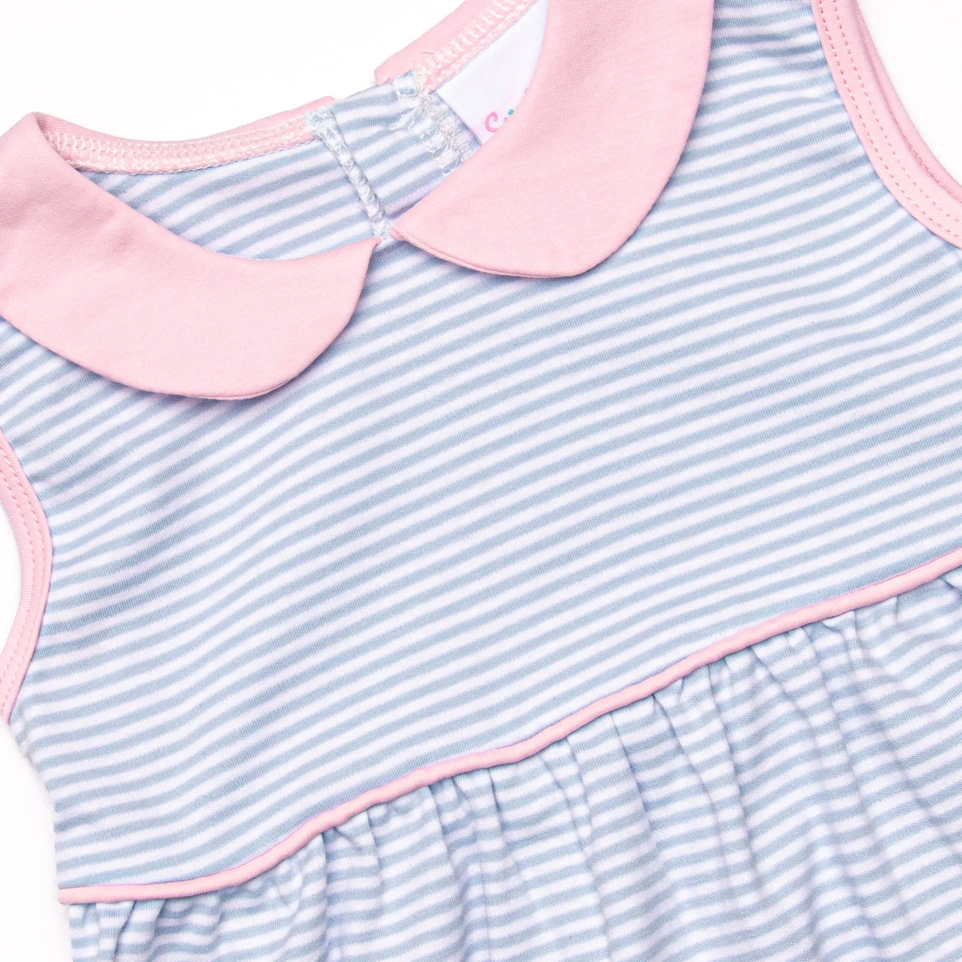 Marcella Pima Dress, Blue Stripe