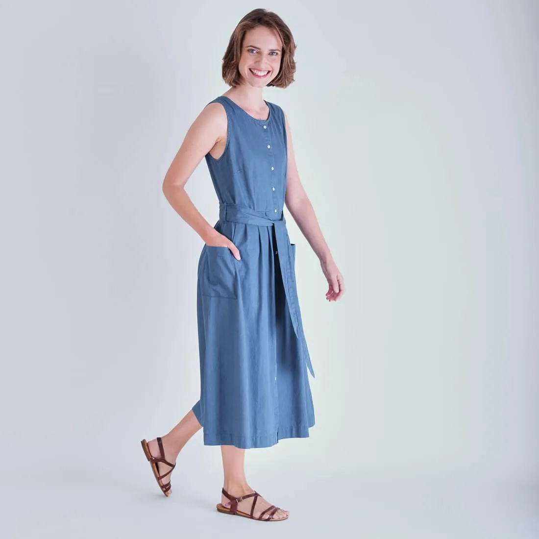 Margot Cotton Sleeveless Dress | Denim
