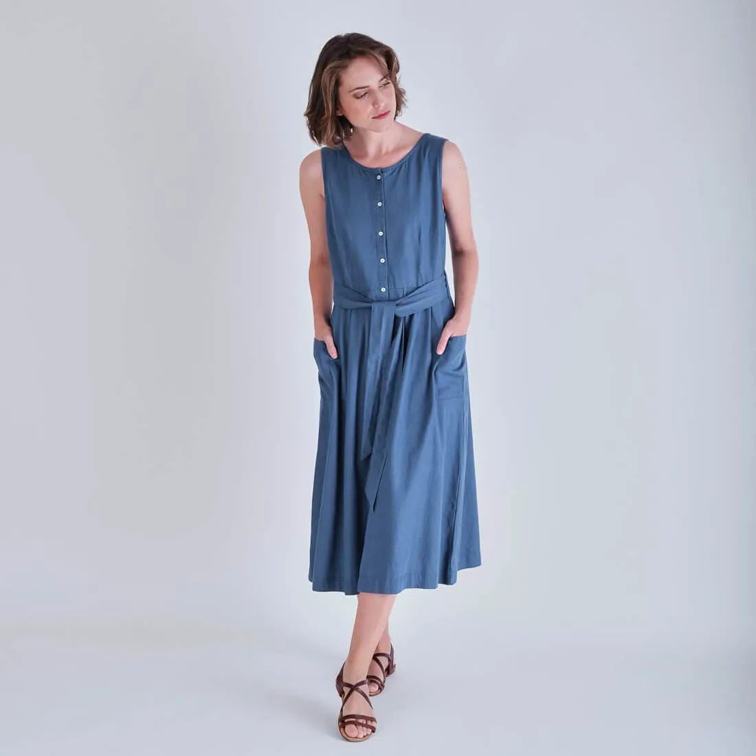 Margot Cotton Sleeveless Dress | Denim