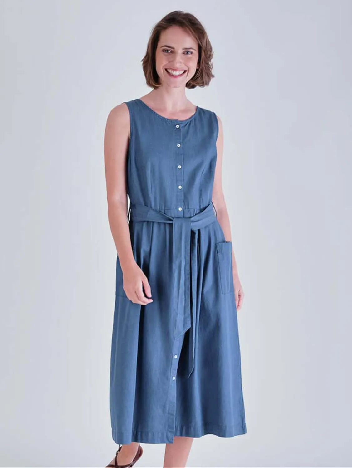Margot Cotton Sleeveless Dress | Denim