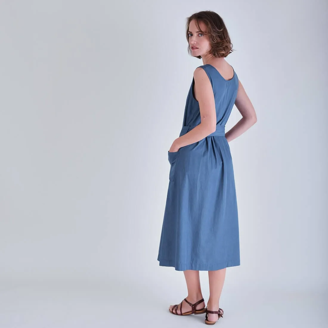 Margot Cotton Sleeveless Dress | Denim