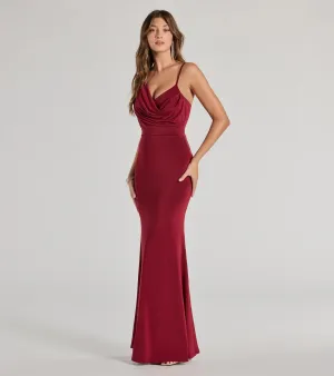 Margot One-Shoulder Cowl Neck Mermaid Dress