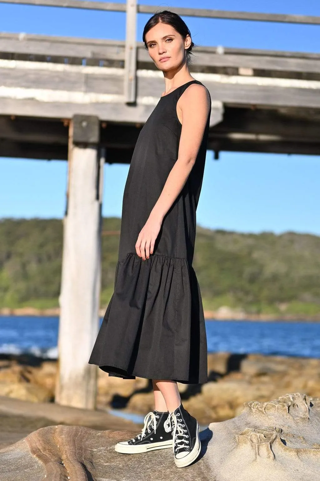 Margot Sleeveless Wide Ruffle Dress
