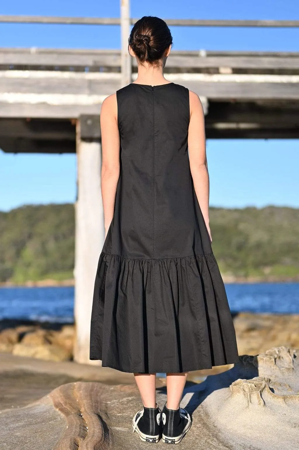 Margot Sleeveless Wide Ruffle Dress