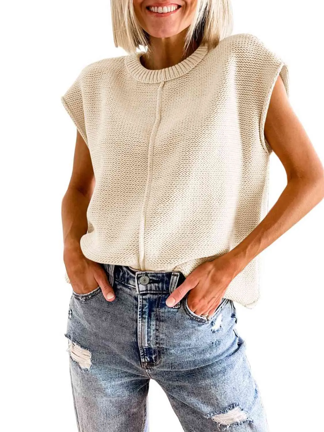 Marina Cap Sleeve Sweater Vest
