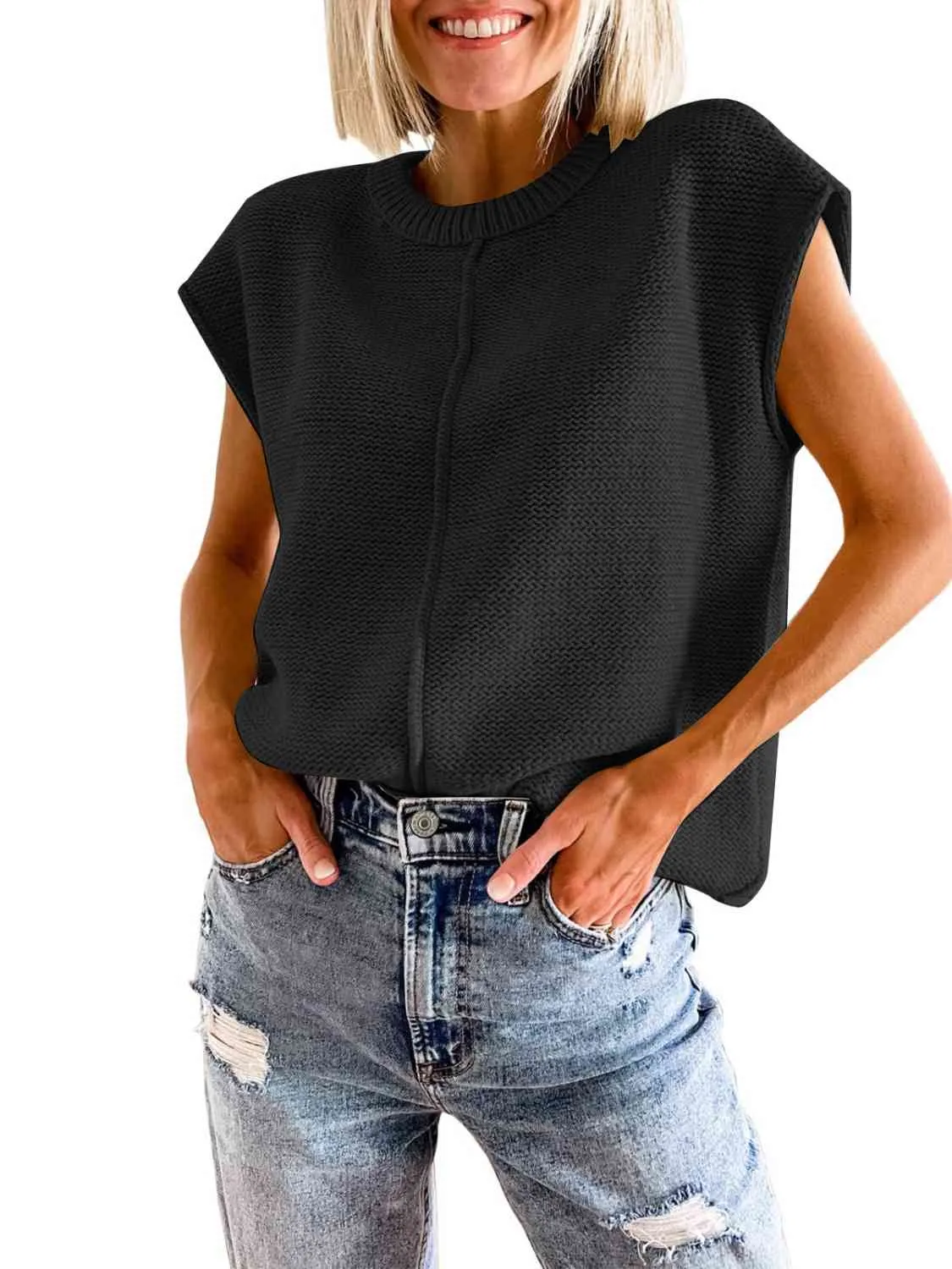 Marina Cap Sleeve Sweater Vest
