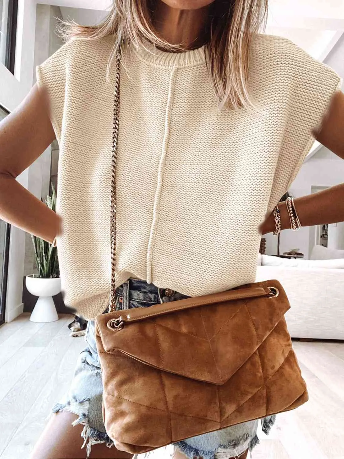 Marina Cap Sleeve Sweater Vest