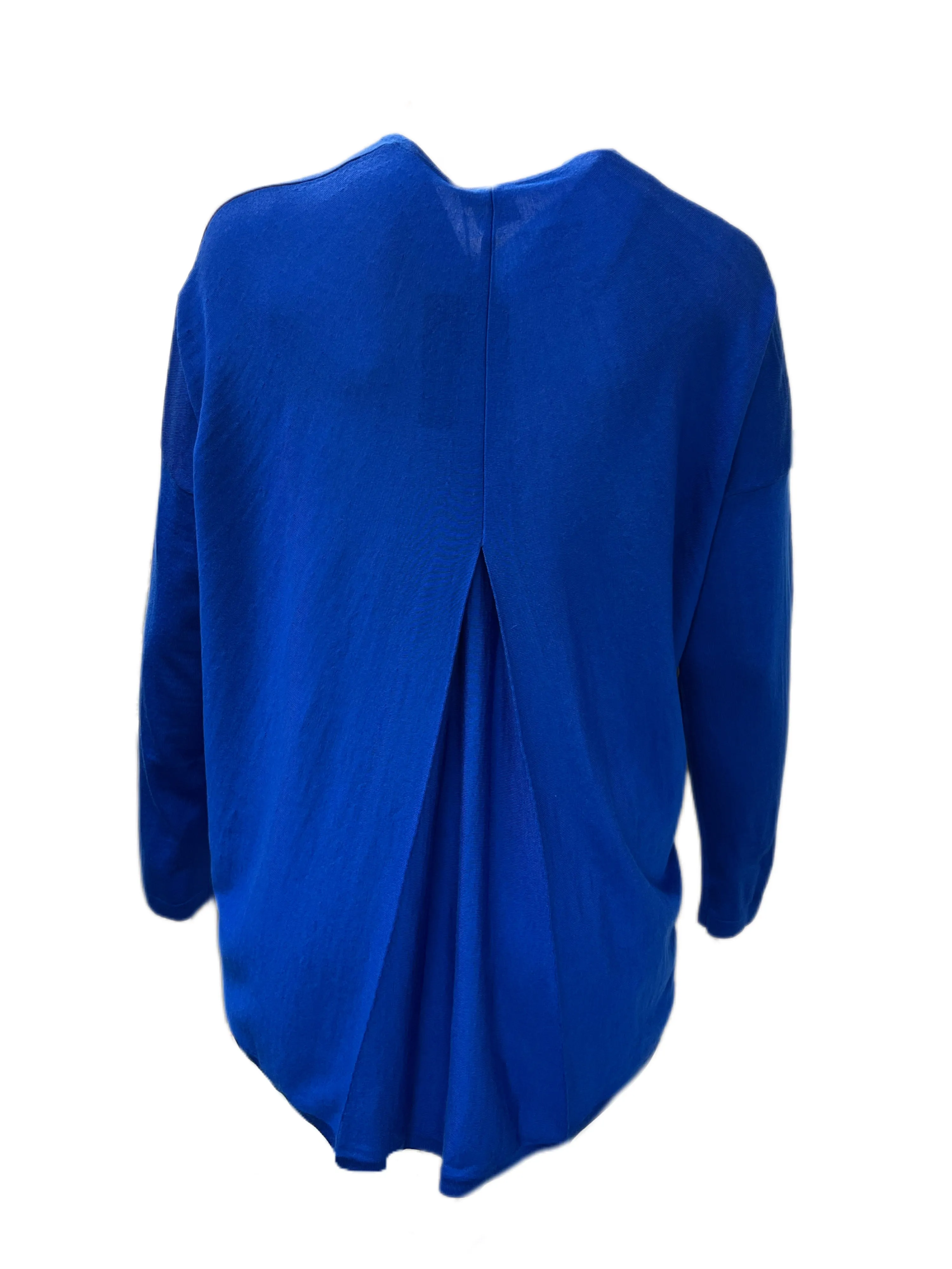 Marina Rinaldi Women's Blue Moda Knitted Virgin Wool Cardigan Size XL NWT