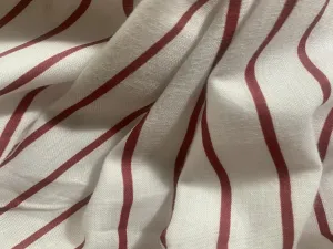 Maroon Striped Cotton Twill