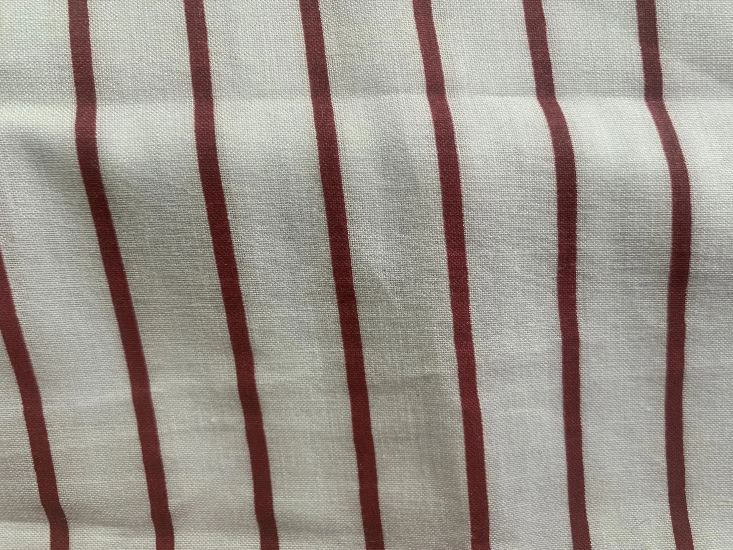 Maroon Striped Cotton Twill