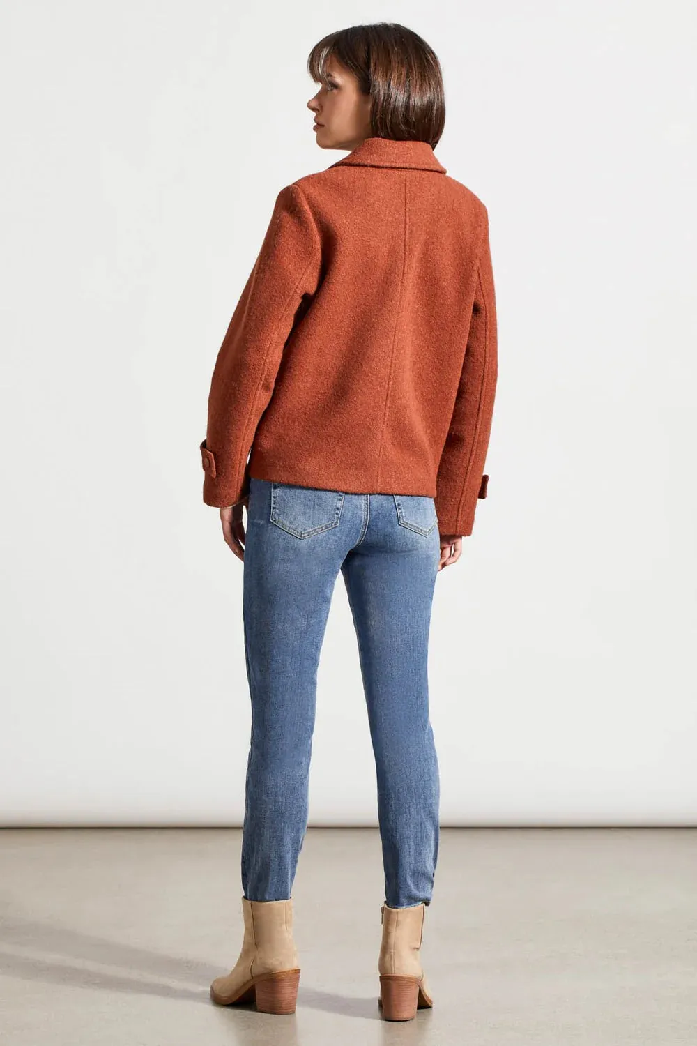 Marsala Boiled Wool Peacoat