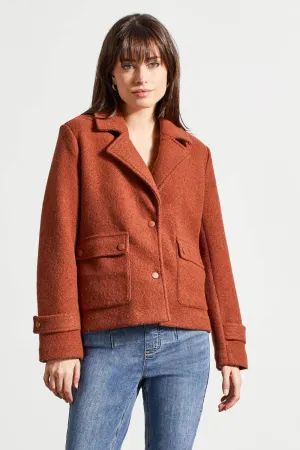 Marsala Boiled Wool Peacoat