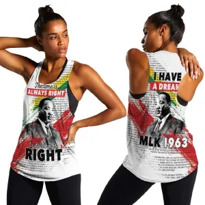 Martin Luther King Women Racerback Tank Honoring The Legacy White Version LT05