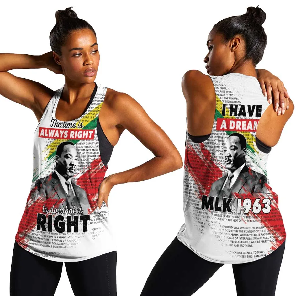 Martin Luther King Women Racerback Tank Honoring The Legacy White Version LT05