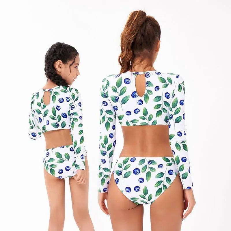 Matching Mommy & Me Leaves Print Swimsuit