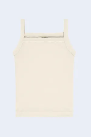 May Square Neck Cami in Off White