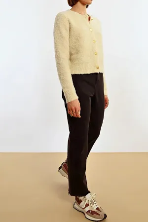 MB Boucle Knit Cardigan in Off White