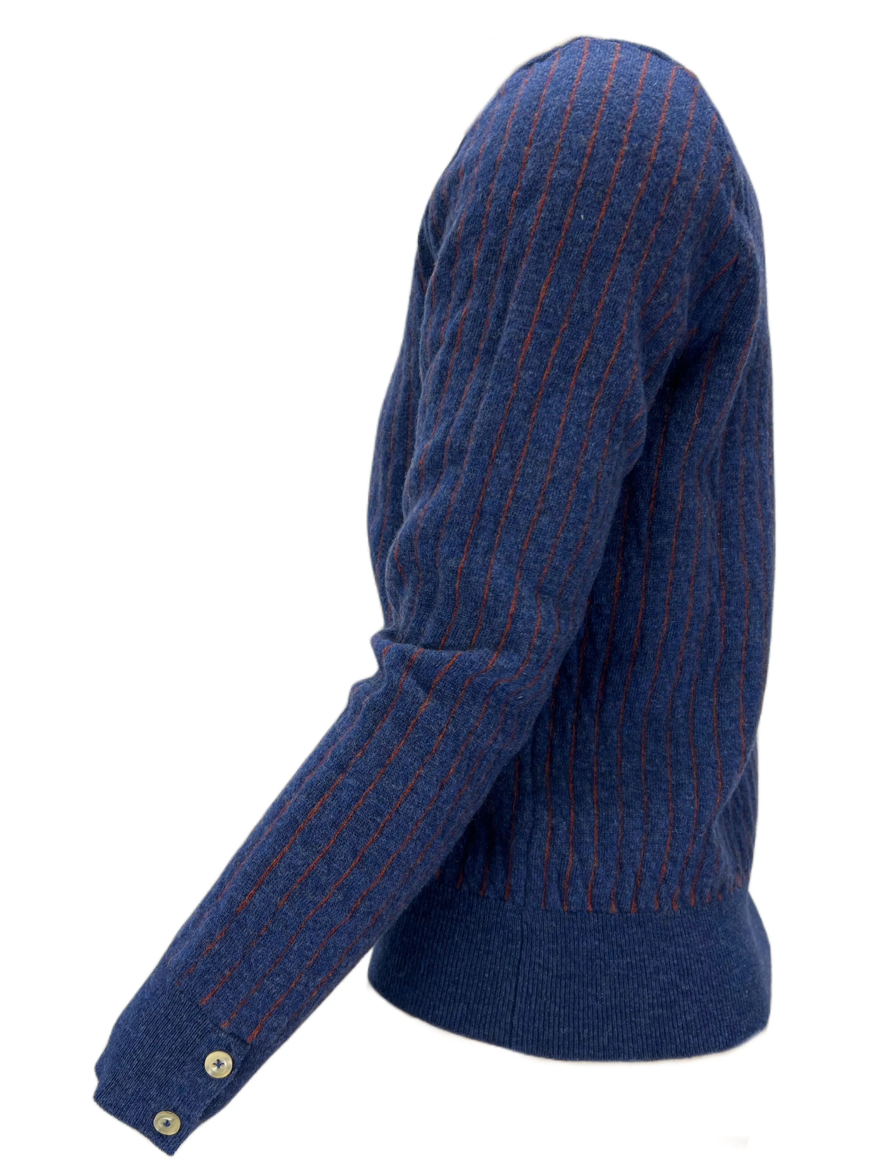 MC LAUREN Men's Blue Long Sleeve Striped Knitted Sweater Sz XL NWT