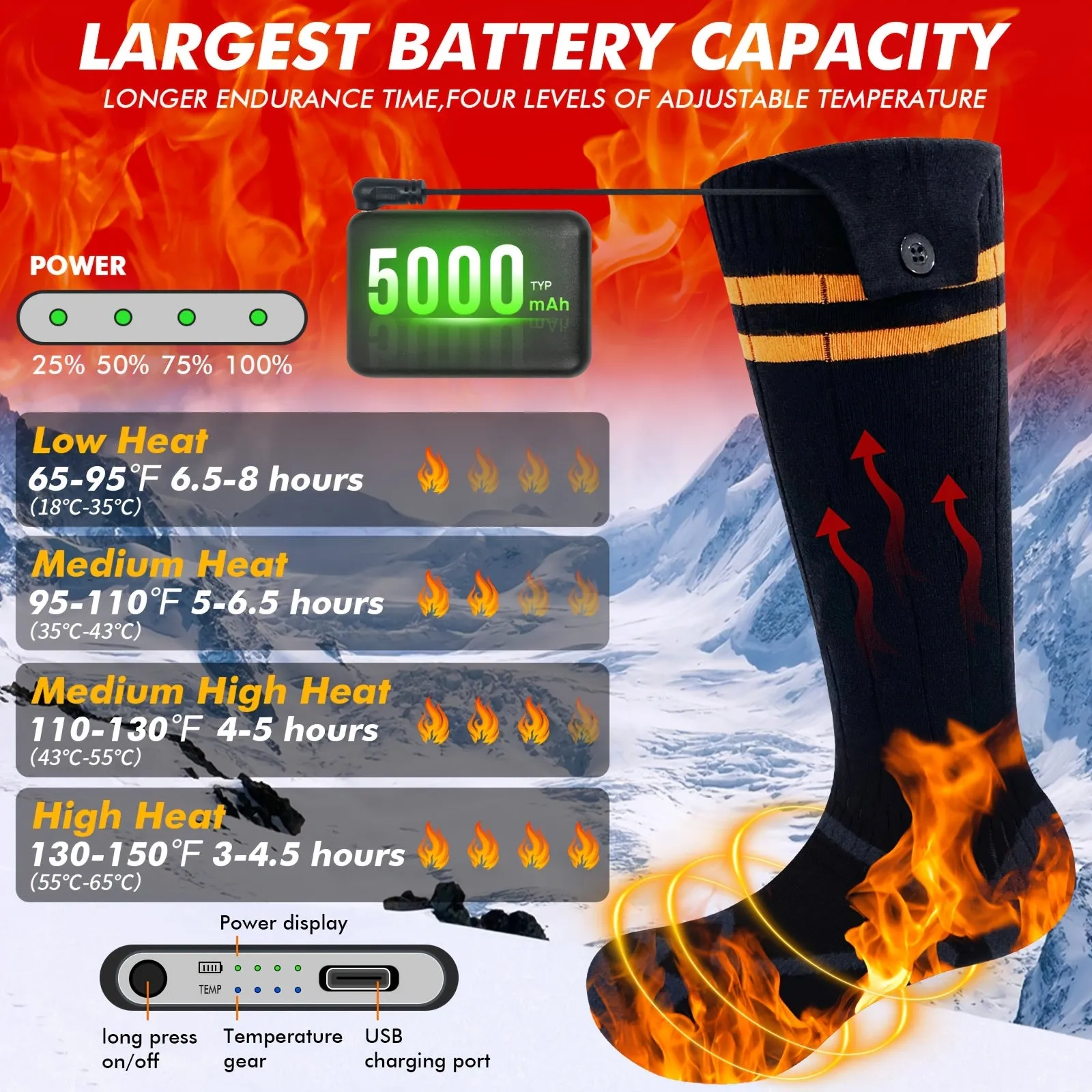 Men'S And Women'S Heated Socks,