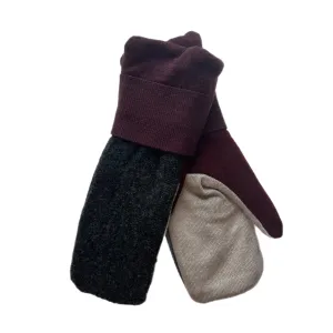 Men's Mittens Grey & Maroon | 304