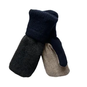 Men's Mittens Grey, Blue & Beige | 295
