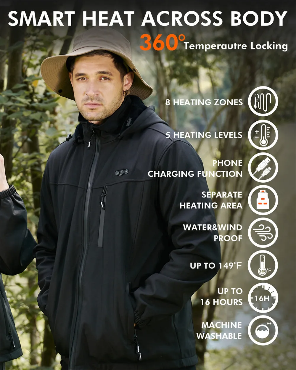 Men's Quilted Heated Jacket – Stay Warm and Stylish This Winter