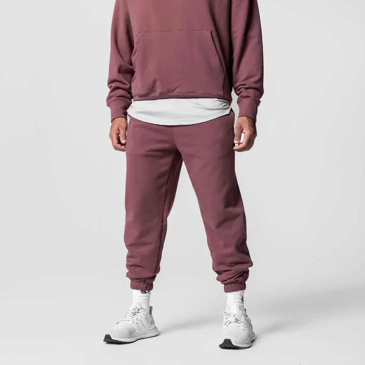 Men's Thick Cotton Training Sets Hoodie Casual Sports Pullover Hooded 2-piece Top with Pants Sweatshirts