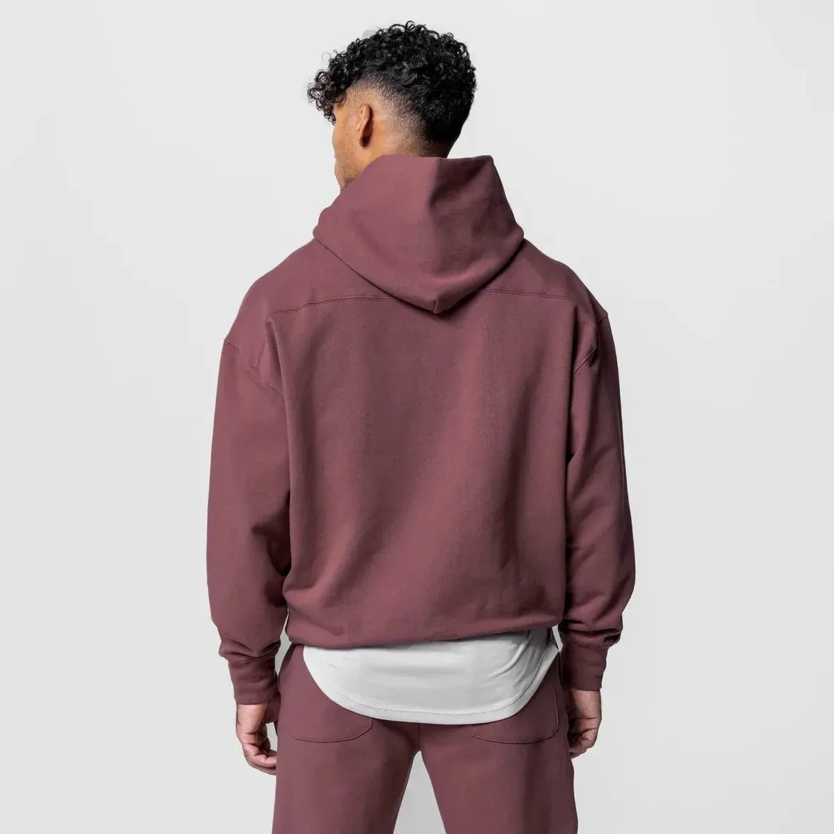 Men's Thick Cotton Training Sets Hoodie Casual Sports Pullover Hooded 2-piece Top with Pants Sweatshirts