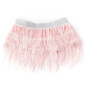 Metallic Fringe Swim Skirt Cover-Up