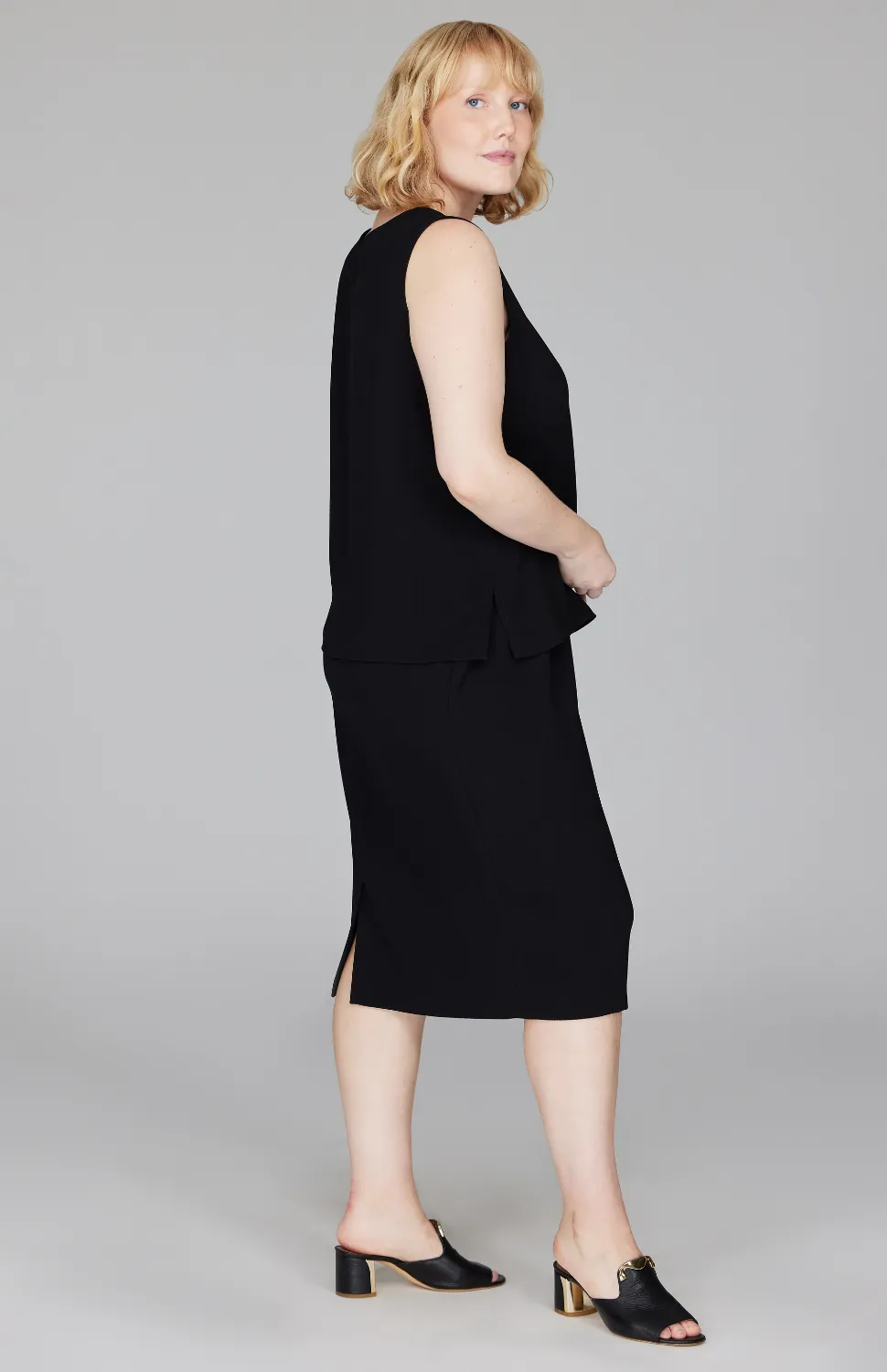 Micro Crepe Scoop Neck Tank