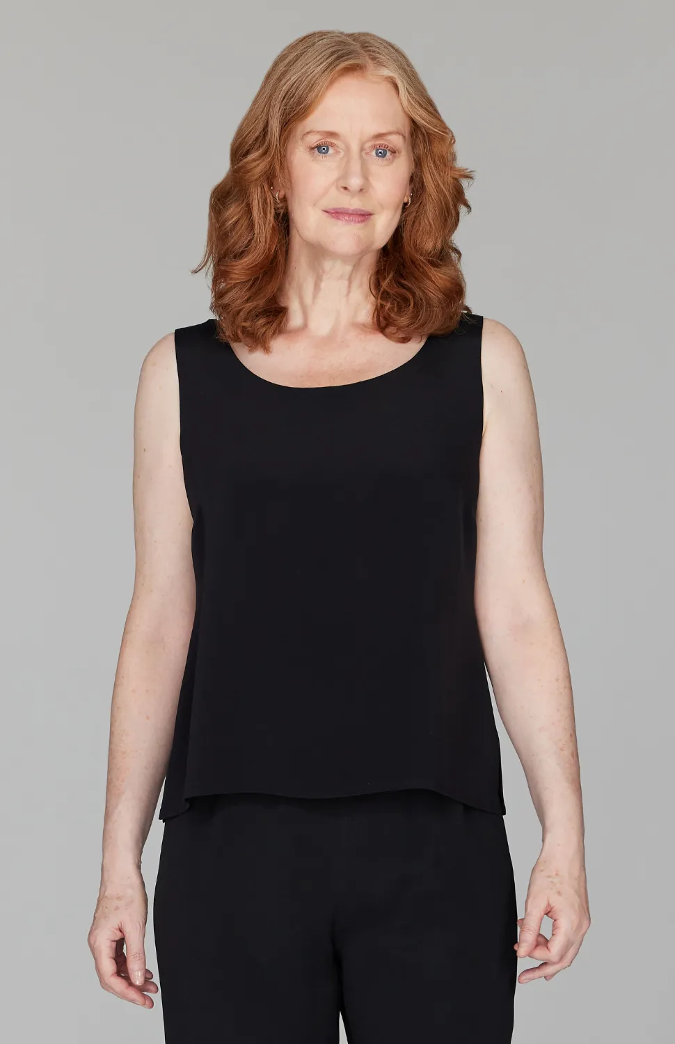 Micro Crepe Scoop Neck Tank