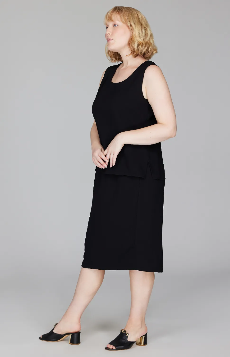 Micro Crepe Scoop Neck Tank
