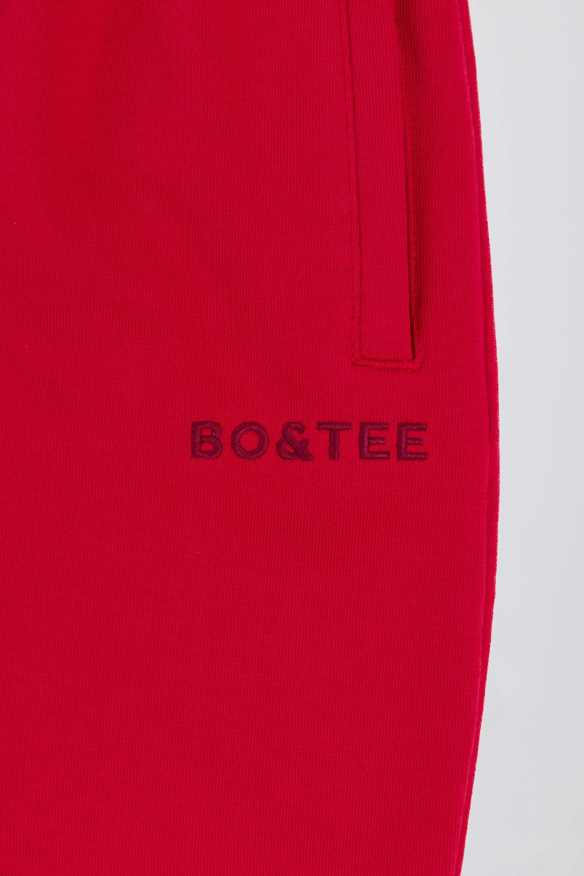 Mid-Rise Wide-Leg Joggers in Hot Red
