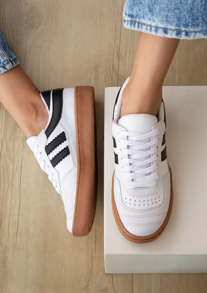 Miela White & Black Sneakers