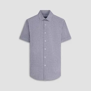 Miles Geometric Print OoohCotton Short Sleeve Shirt