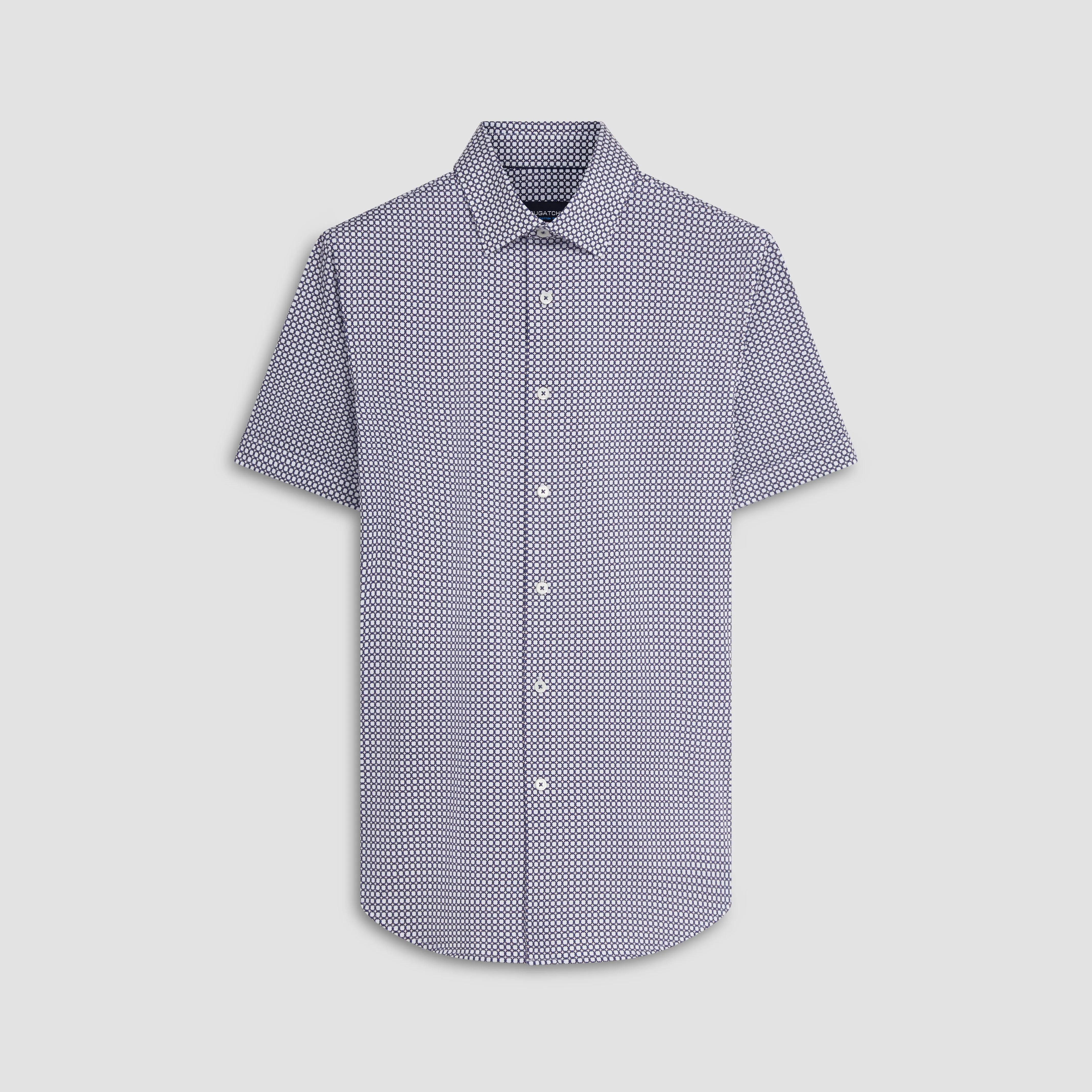 Miles Geometric Print OoohCotton Short Sleeve Shirt