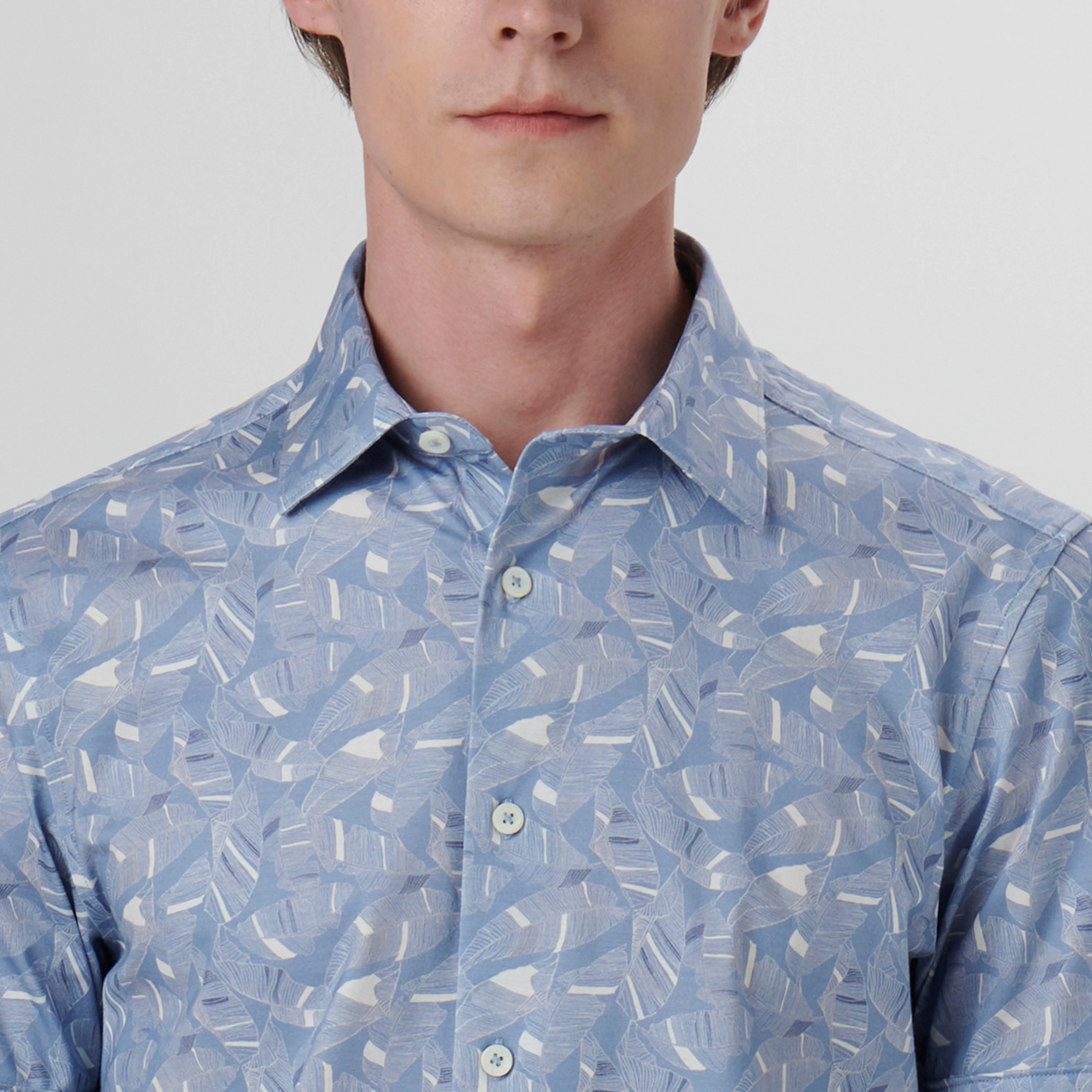 Miles Leaf Print OoohCotton Short Sleeve Shirt