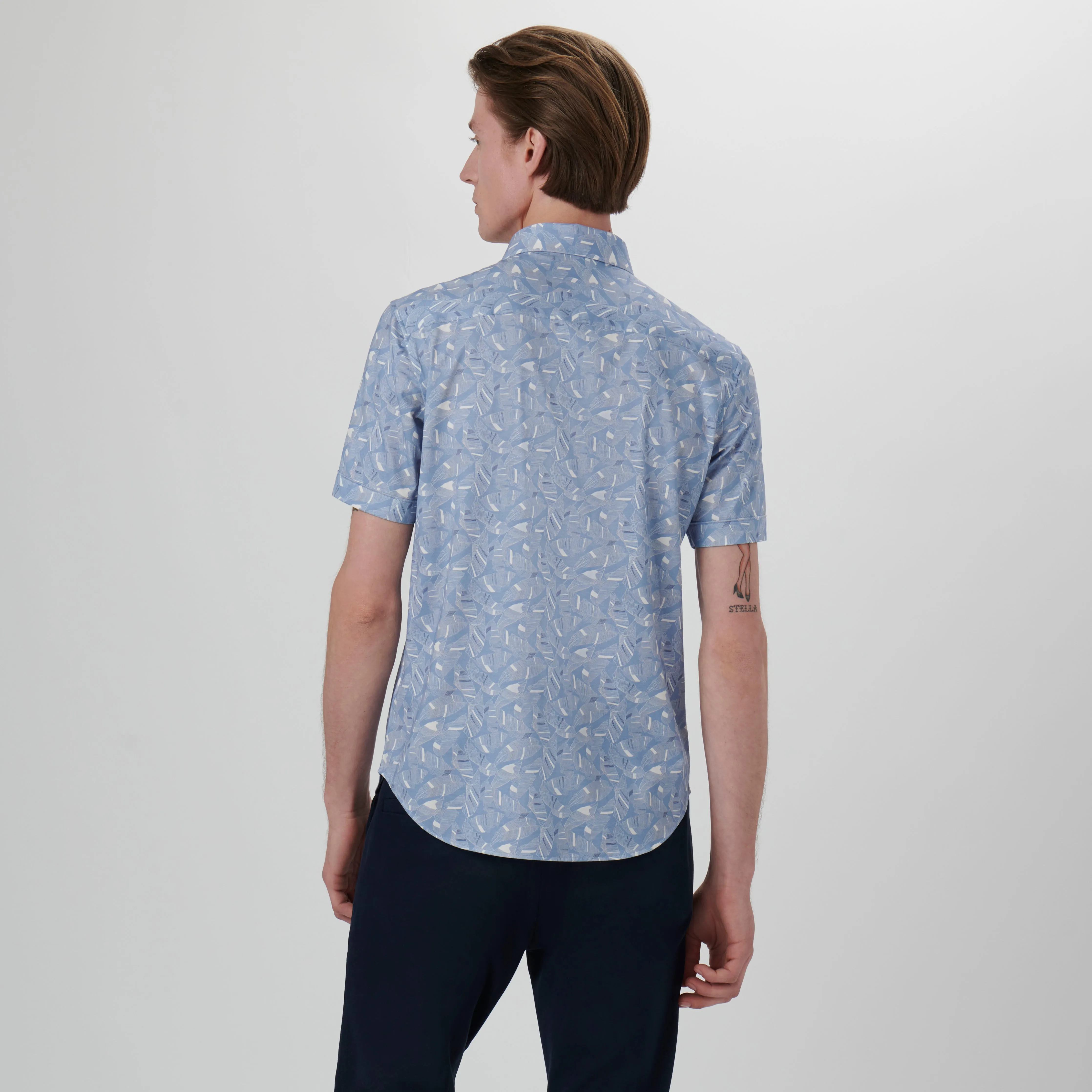 Miles Leaf Print OoohCotton Short Sleeve Shirt