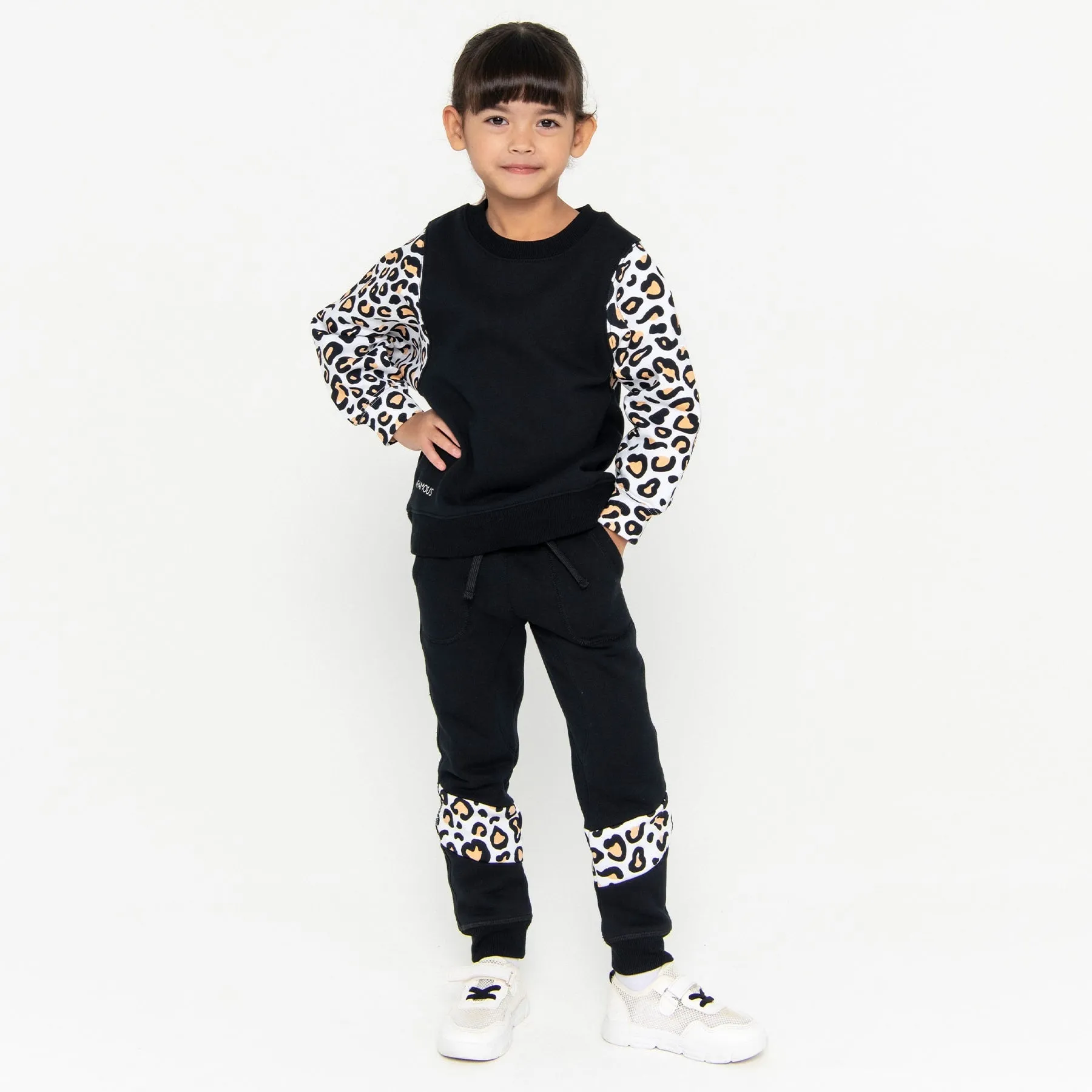 Mini Squared Up Sweatshirt Final Sale - Black & Leopard