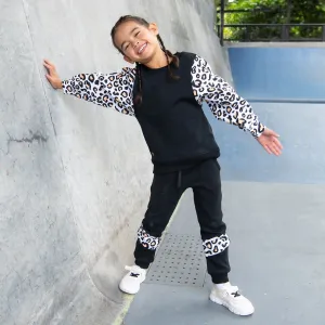Mini Squared Up Sweatshirt Final Sale - Black & Leopard