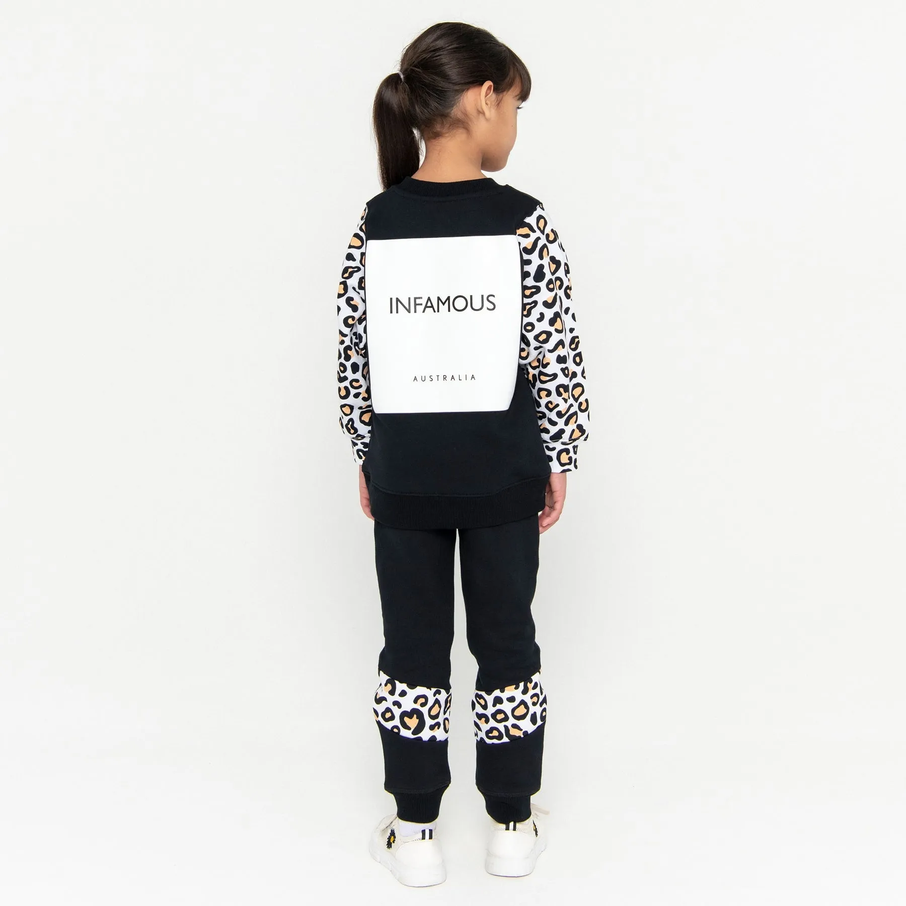 Mini Squared Up Sweatshirt Final Sale - Black & Leopard