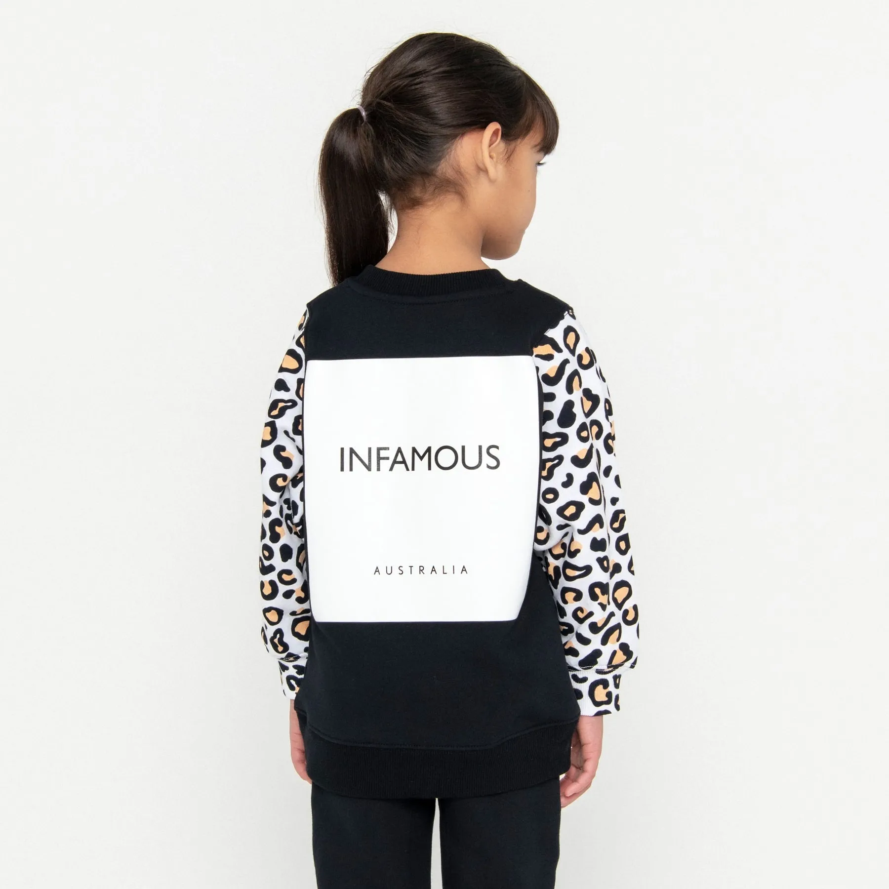 Mini Squared Up Sweatshirt Final Sale - Black & Leopard