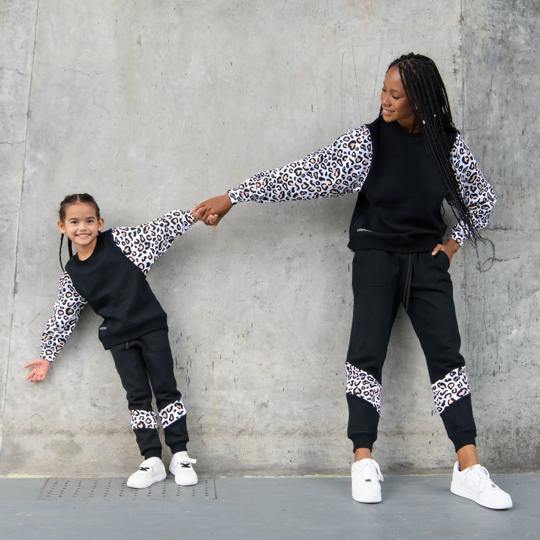 Mini Squared Up Sweatshirt Final Sale - Black & Leopard