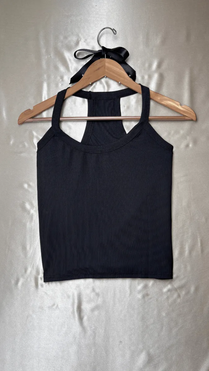 Minimal Racerback Black Tank Top