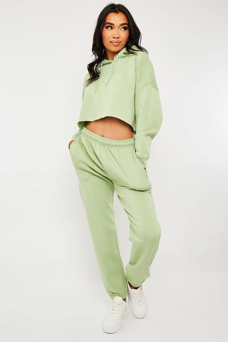 Mint Cropped Oversized Hoodie and Joggers Co-ord - Karenza