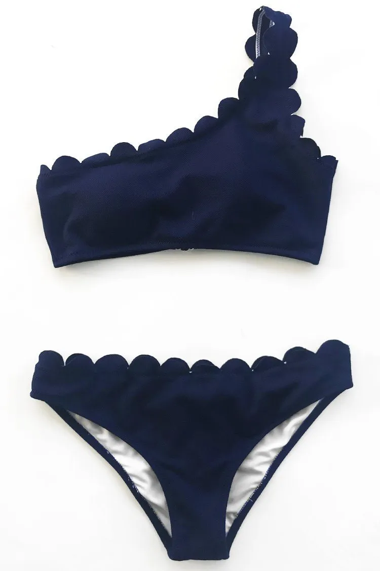 Miss The Past One Shoulder Bikini Set